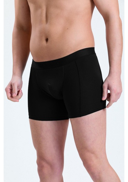 Erkek Pamuklu Beli Lastikli 2'li Siyah/siyah Boxer - M Bxr-Ss-4