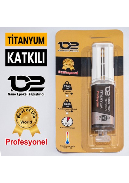 102 Nano Epoksi Yapıştırıcı Titanyum Katkılı Hızlı Güçlü ve Dayanıklı