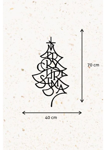 Ahşap Duvar Dekoru Tablo - Merry Christmas Ağaç Model 02