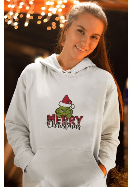 Grinch Merry Christmas Kapşonlu Sweatshirt fırsatları