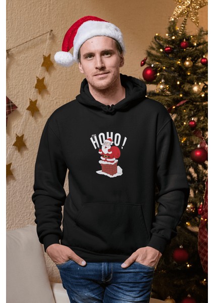 Noel Baba Selfie Hoho Kapşonlu Sweatshirt fırsatları