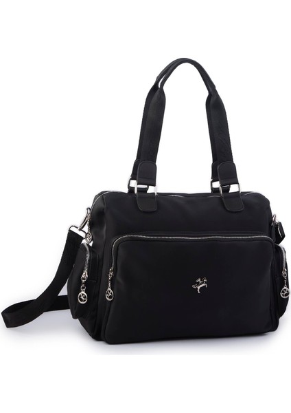 Kadın Büyük Boy Omuz Çantası Siyah Buzzy (En :37 ,boy :30 Cm)