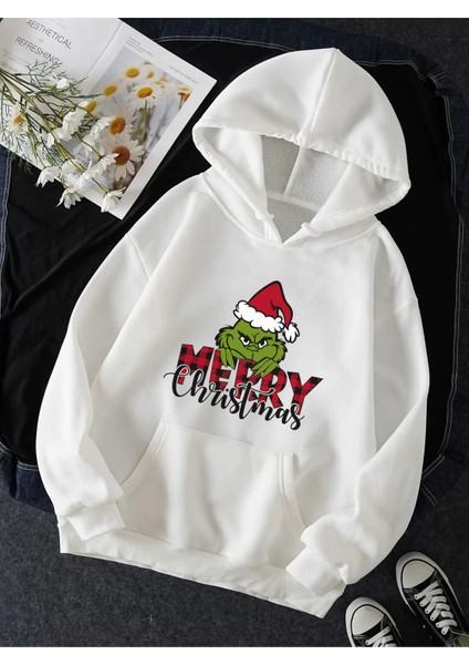 Grinch Merry Christmas Kapşonlu Sweatshirt