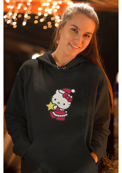 Hello Kitty Merry Christmas Kapşonlu Sweatshirt