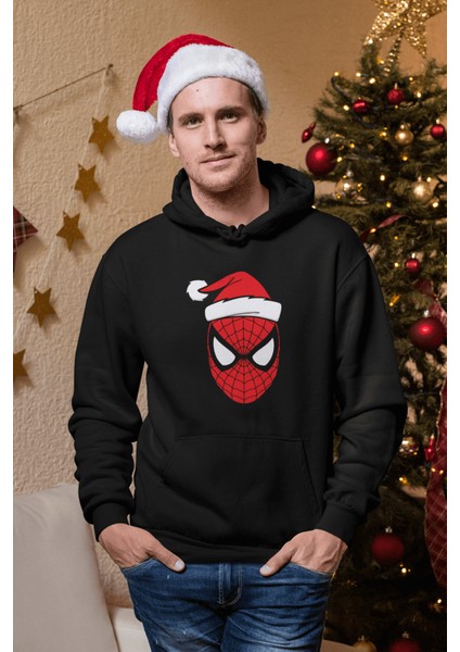 Spiderman Merry Christmas Kapşonlu Sweatshirt