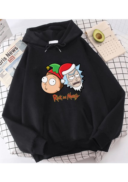 Rick And Morty Kapşonlu Sweatshirt