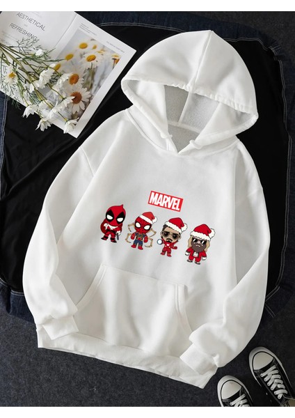 Marvel Yılbaşı Kapşonlu Sweatshirt