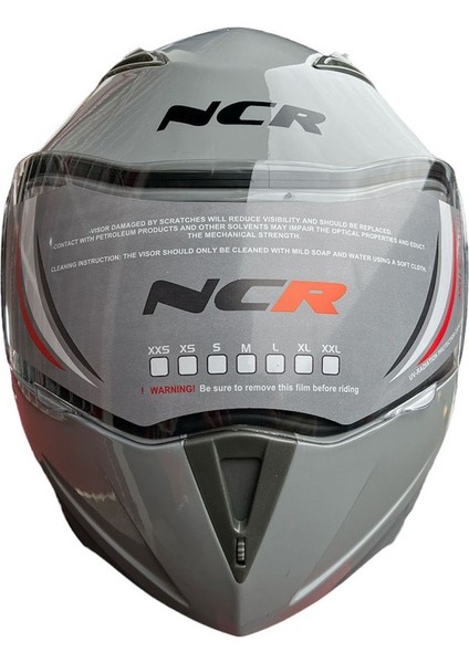 Motosiklet Ncr Çene Açılır Vizörlü Parlak Gri Kask fiyatları