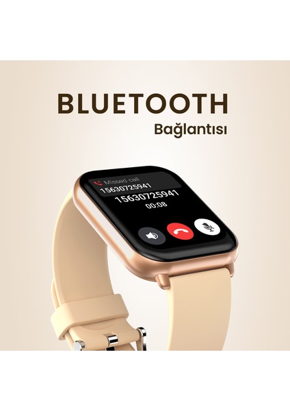 FutureFit Zone2 Bluetooth 5.2 IP68 Su Geçirmez 1.96 inç Arama Özellikli iOS&Android Uyumlu Nabız Spor Kan Oksijen Takibi 50mm Akıllı Saat Uzay Grisi