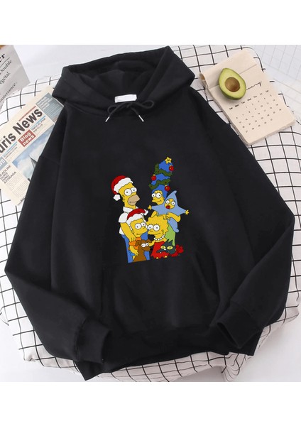 Simpson Yılbaşı Kapşonlu Sweatshirt