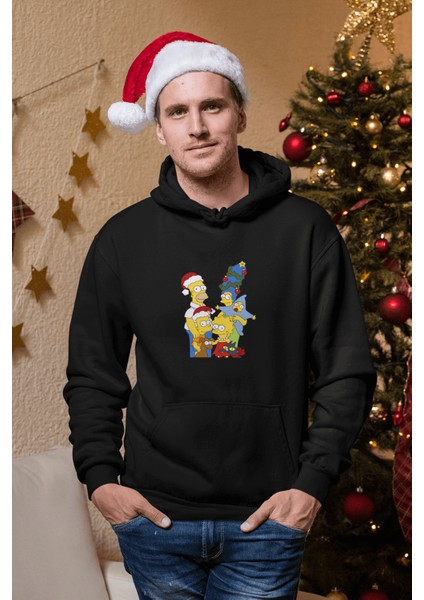 Simpson Yılbaşı Kapşonlu Sweatshirt modelleri
