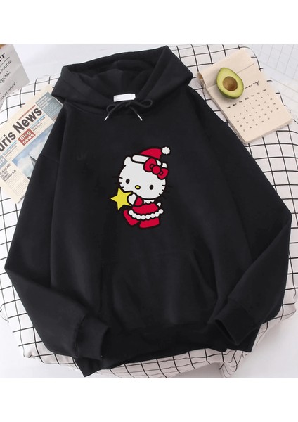 Hello Kitty Merry Christmas Kapşonlu Sweatshirt