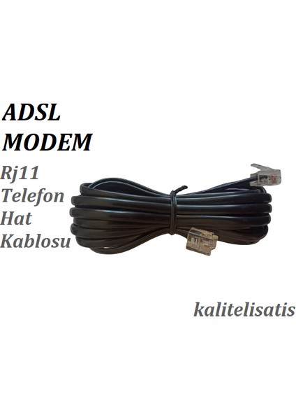 Kalitelisatış 3 Metre Adsl Modem Telefon Hat Kablosu RJ11 (10 Adet ) KS51