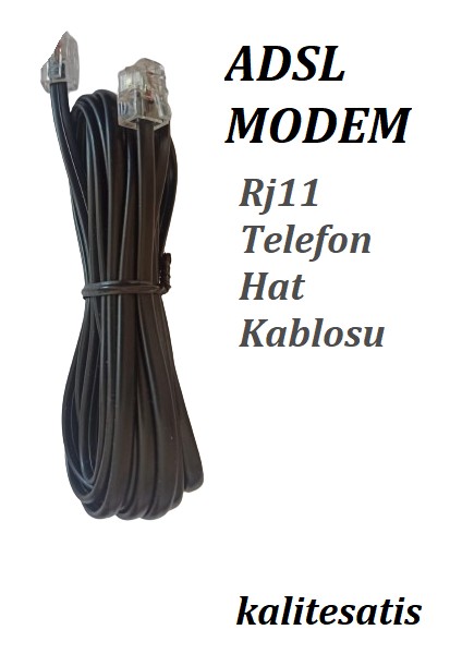 Kalitelisatış 3 Metre Adsl Modem Telefon Hat Kablosu RJ11 (10 Adet ) KS51