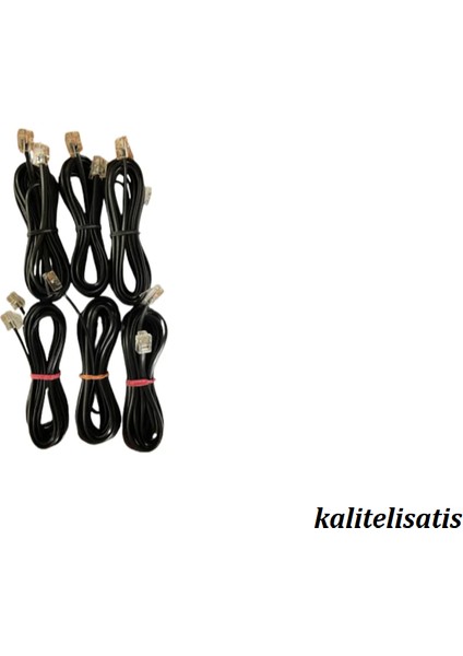 Kalitelisatış 3 Metre Adsl Modem Telefon Hat Kablosu RJ11 (10 Adet ) KS51
