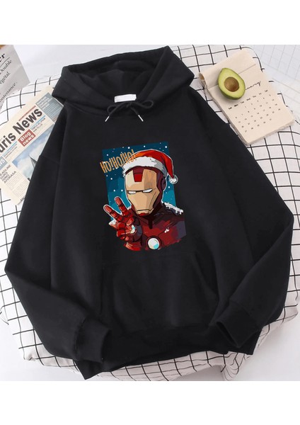 Iron Man Hohoho Kapşonlu Sweatshirt