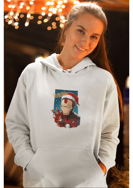 Iron Man Hohoho Kapşonlu Sweatshirt