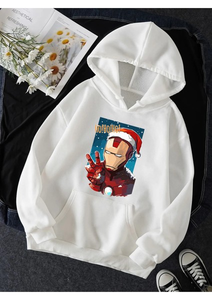 Iron Man Hohoho Kapşonlu Sweatshirt