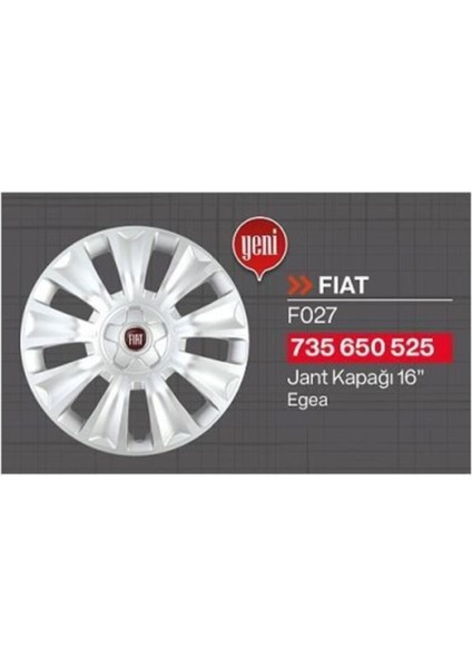 Fiat Egea Jant Kapağı 16 Inç Egea Jant Kapak Takım Set 4 Adet