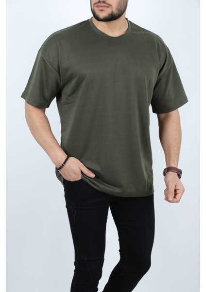 Erkek Basic %100 Pamuklu Bisiklet Yaka Oversize Kısa Kollu T-Shirt fiyatları