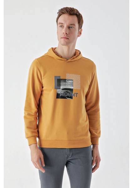 Erkek Hardal Sarısı Kapüşonlu Sweat-Shirt fiyatları