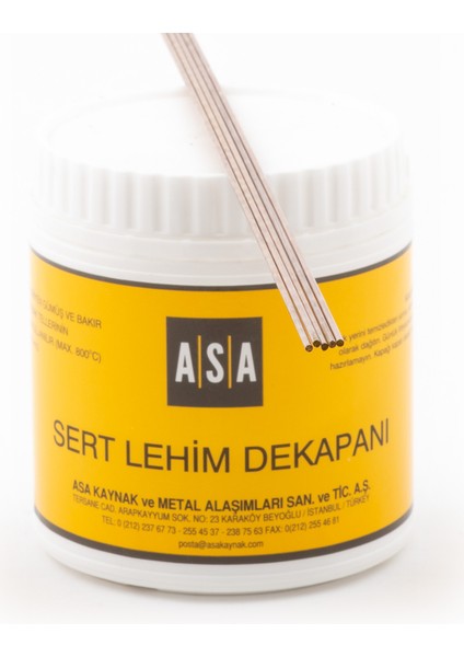GÜMÜŞ KAYNAK DEKAPANI ASA-FLO (500 GR) + GÜMÜŞ KAYNAK TELİ %50 2 MM (5 ADET)