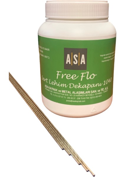 GÜMÜŞ KAYNAK DEKAPANI ASA FREE-FLO (500 GR) +GÜMÜŞ KAYNAK TELİ %40 2 MM (5 ADET)