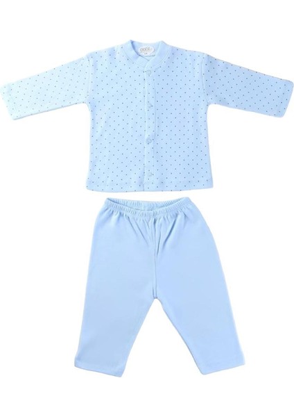 Kız / Erkek Bebek Puantiyeli Pamuklu Pijama Takım