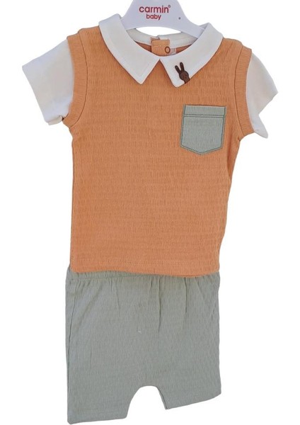 Erkek Bebek Pamuklu Ikili Cep Detaylı Yazlık Takım modelleri