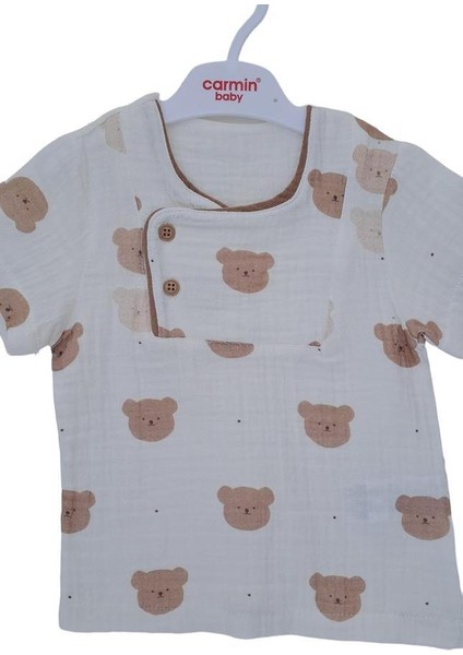 Erkek Bebek Müslin Ikili Ayıcıklı Gömlek Şortlu Takım indirimleri