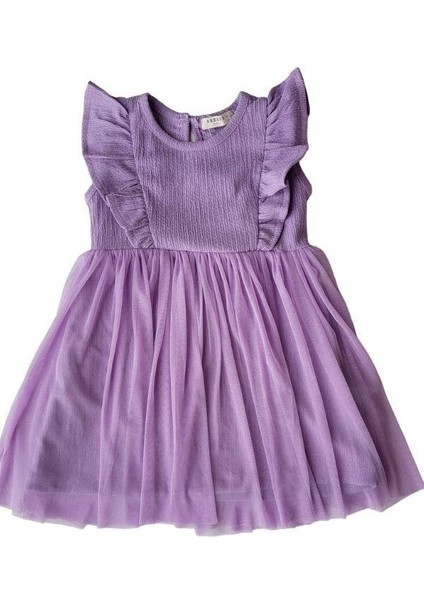 Kız Çocuk Kollar Fır Fırlı Eteği Tüllü Elbise modelleri