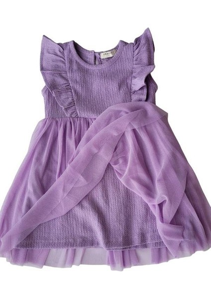 Kız Çocuk Kollar Fır Fırlı Eteği Tüllü Elbise indirimleri