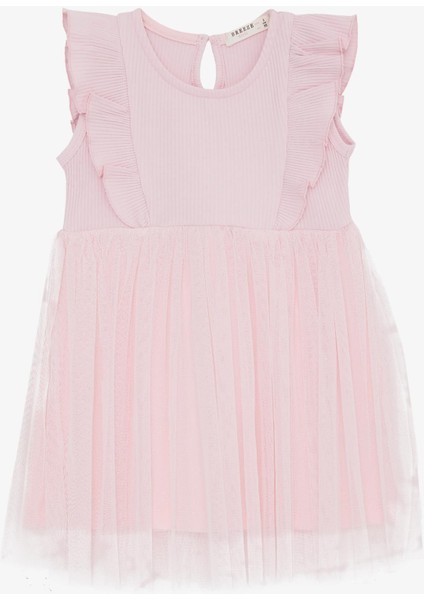 Kız Çocuk Pamuklu Fırfırlı Tütü Tüllü Elbise