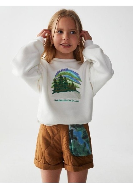 Kız Çocuk Kuzey Işıkları Sweatshirt