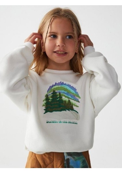 Kız Çocuk Kuzey Işıkları Sweatshirt