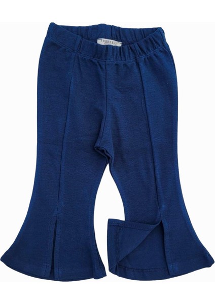 Kız Çocuk Beli Lastikli Ispanyol Paça Yırtmaçlı Pantolon