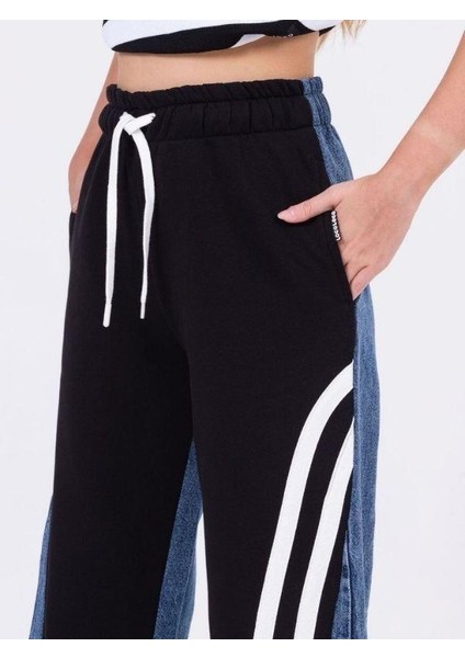 Kız Çocuk Şeritli Bol Paça Denim Pantolon indirimleri