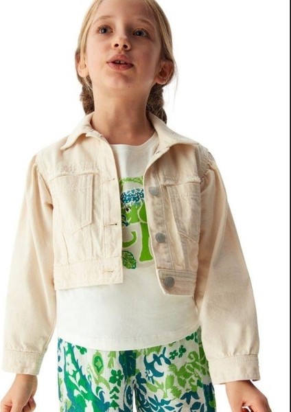 Kız Çocuk Pamuklu Cep Detaylı Kot Ceket fiyatları