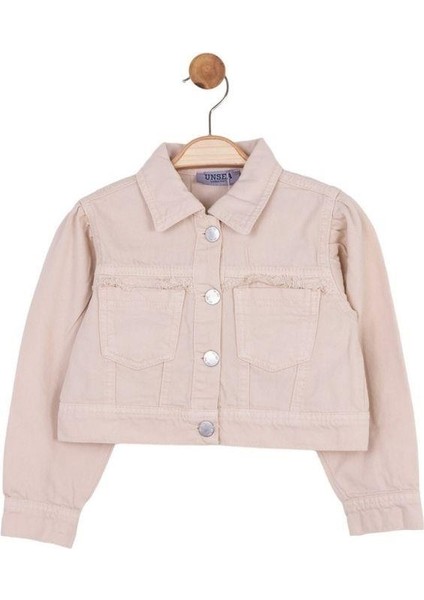 Kız Çocuk Pamuklu Cep Detaylı Kot Ceket modelleri