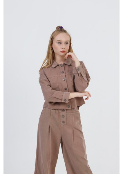 Kız Çocuk Pamuklu Gabardin Ceket