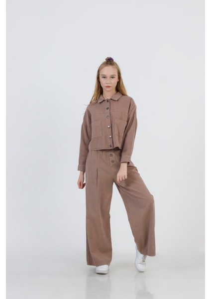Kız Çocuk Pamuklu Gabardin Ceket