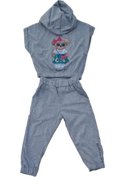 Kız Çocuk Kapüşonlu Ayıcıklı Pantolon Beli Paçası Lastikli Takım fiyatları