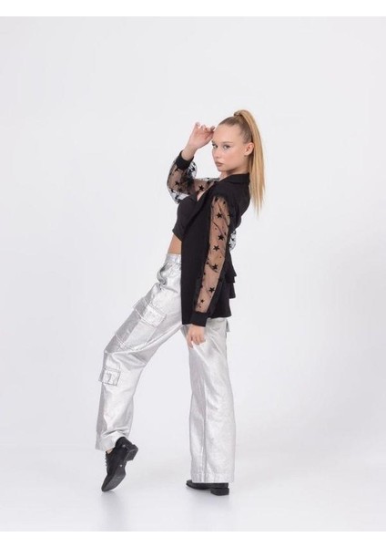 Kız Çocuk Kolları Yıldız Tül Detaylı Belden Kuşaklı Tasarım Ceket fırsatları