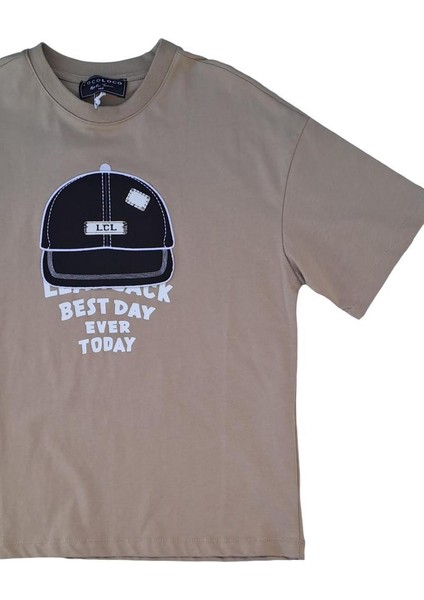 Erkek Çocuk Pamuklu Oversize Şapkalı Tshirt