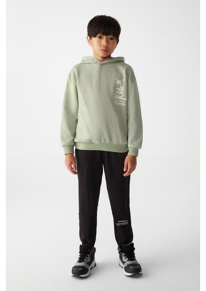 Erkek Çocuk Kapüşonlu Botanik Sweatshirt