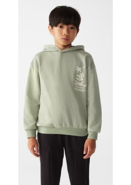 Erkek Çocuk Kapüşonlu Botanik Sweatshirt