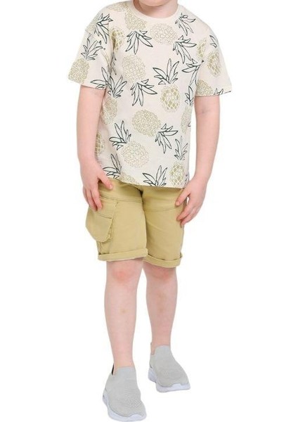 Erkek Çocuk Pamuklu Ananas Baskılı Tshirt indirimleri