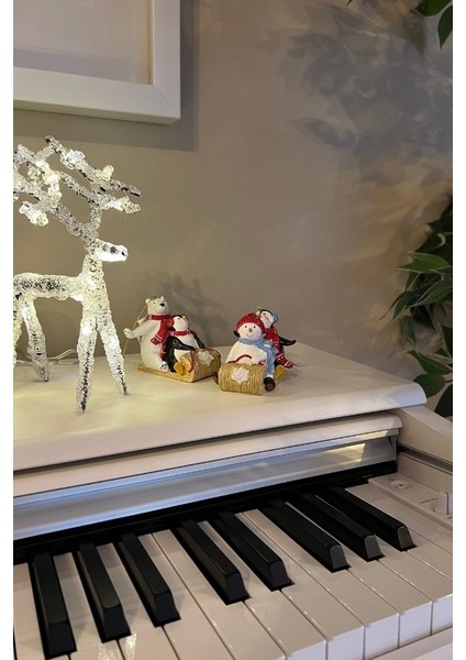 Renkli 7 cm Reçine Buzda Kayan Penguen&Ayıcık Yılbaşı Süsü