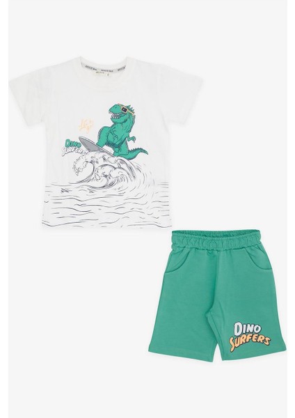 Erkek Çocuk Dinazorlu Pamuklu Şortlu Takım modelleri
