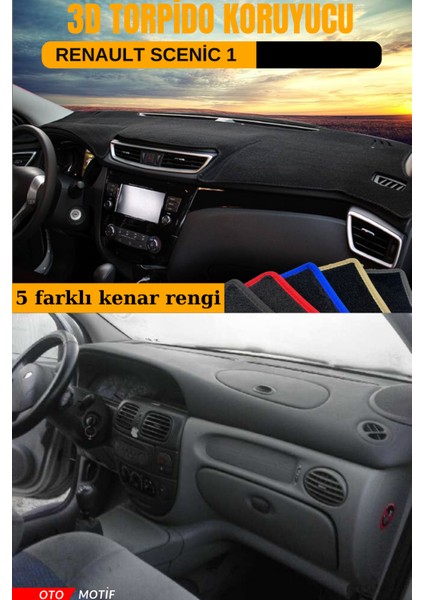 Renault Scenic 1 3D Torpido Koruyucu Kılıf - Ön Göğüs Kaplama